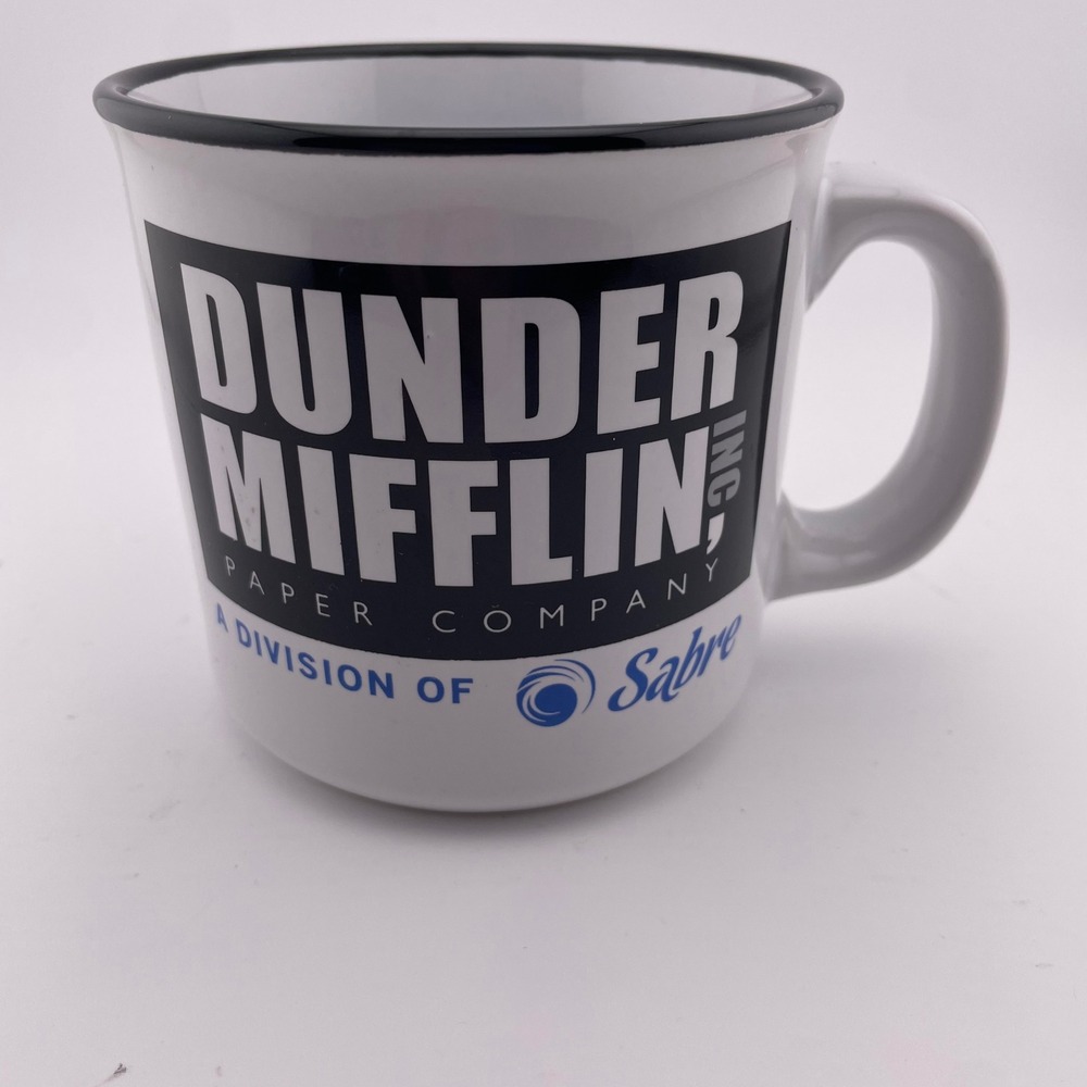 The Office Dunder Mifflin‎ Sabre Ceramic Coffee Mug 20oz Silver Buffalo White